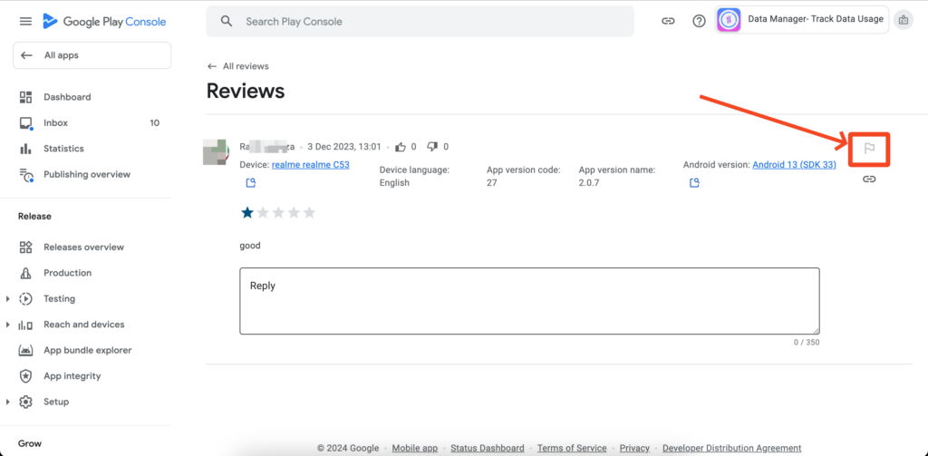 Report Review on Play Console (앱벡터)